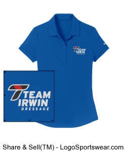 Nike Women's Polo T on Sleeve in Bright Blue Design Zoom
